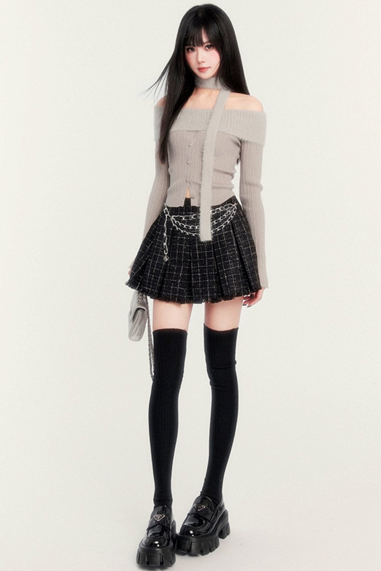 Short Rose Shirt & PLEATED SKIRT SET-UP