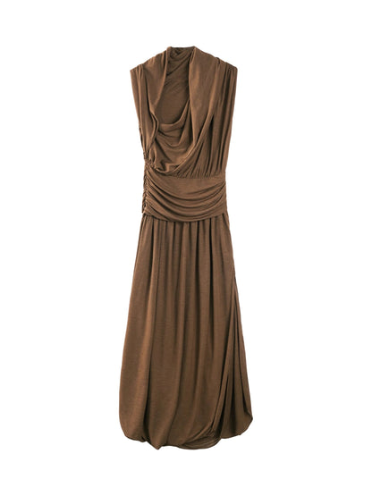 Chic Vintage Pleated Swing Dress