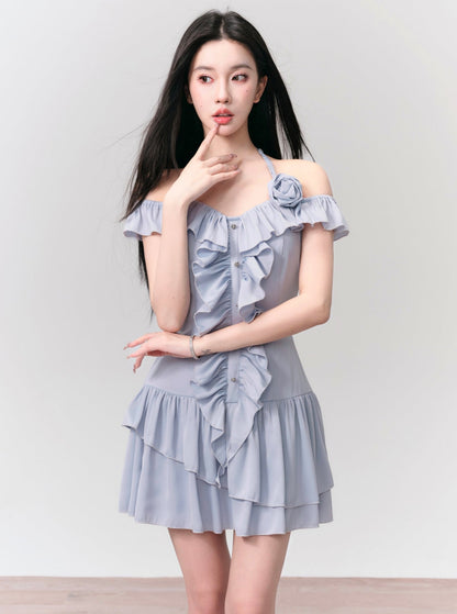 Mint Soda Romantic Ruffle Dress