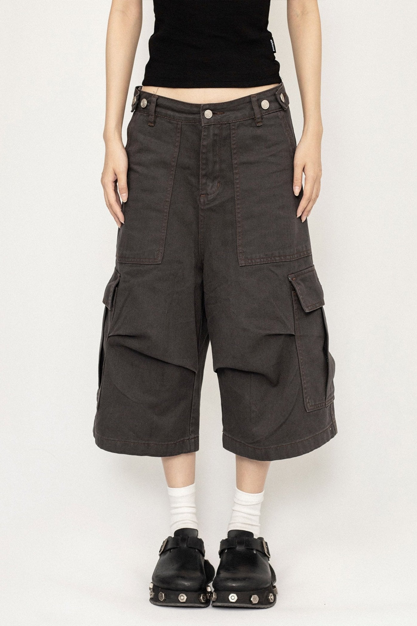 American Retro Style Simple Basic Cropped Pants