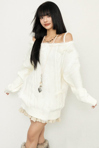 Elegant Shoulder Knit Top