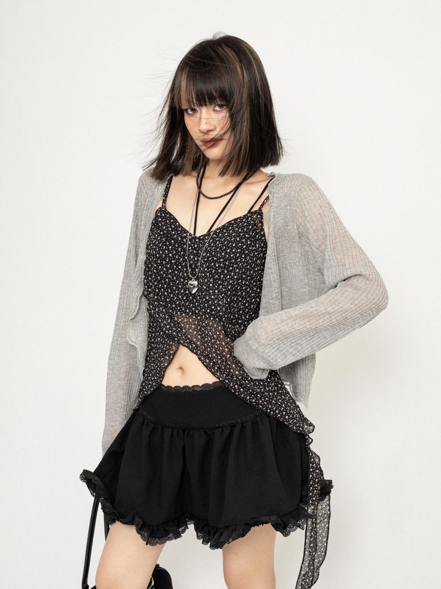 Mesh V-Neck Cardigan