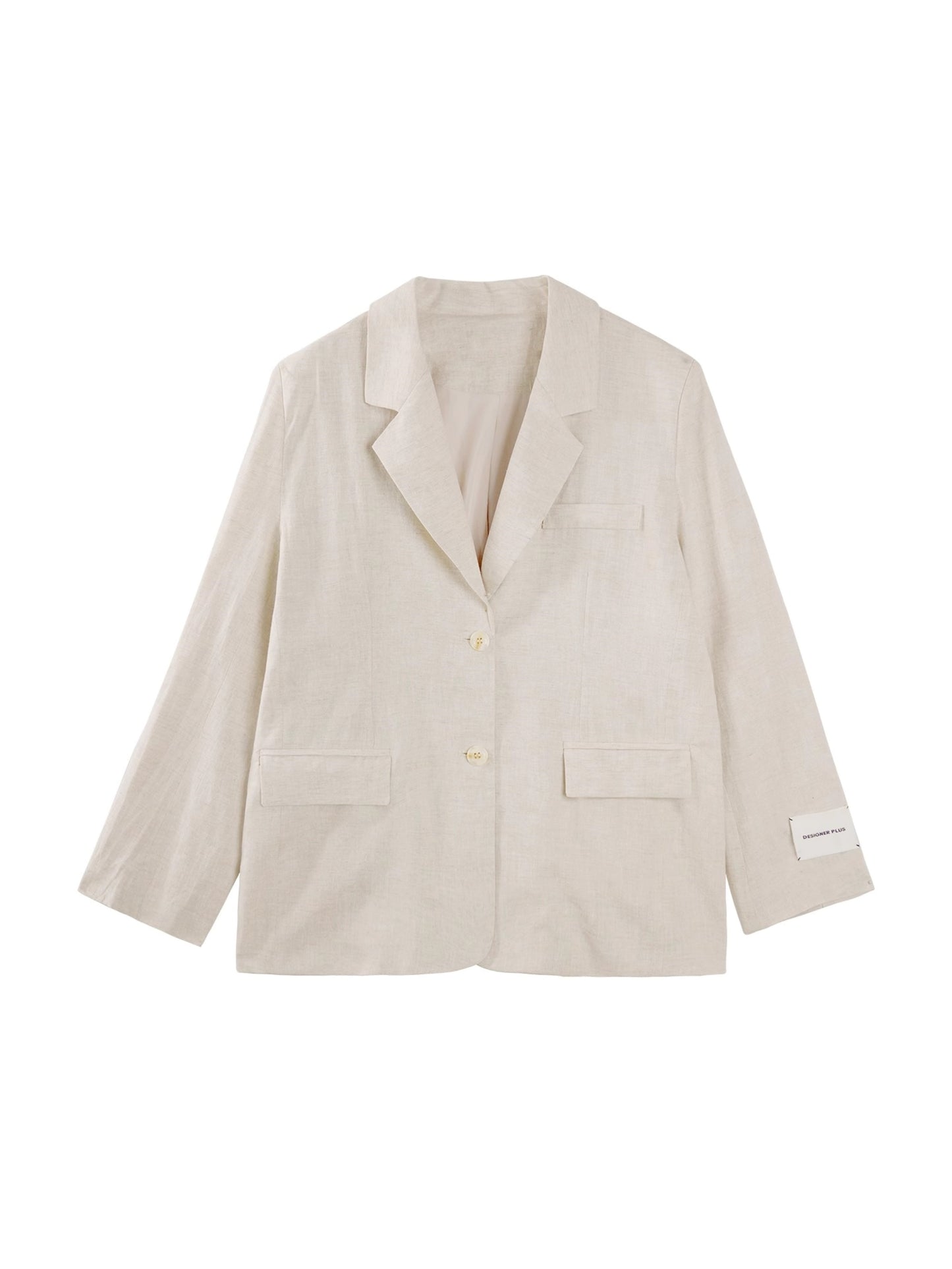 Chic Linen-Cotton Blazer & Wide Leg Pant Set-Up