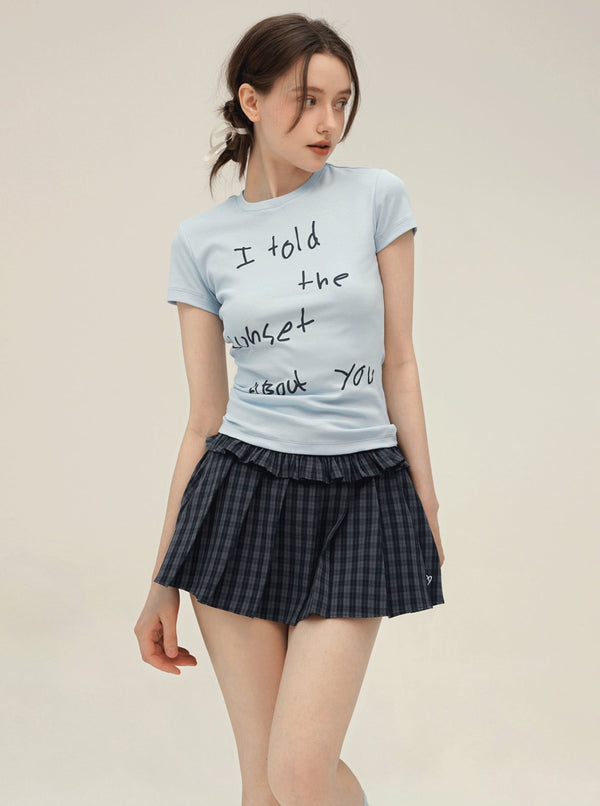 Retro Plaid High Waist Mini Set-Up