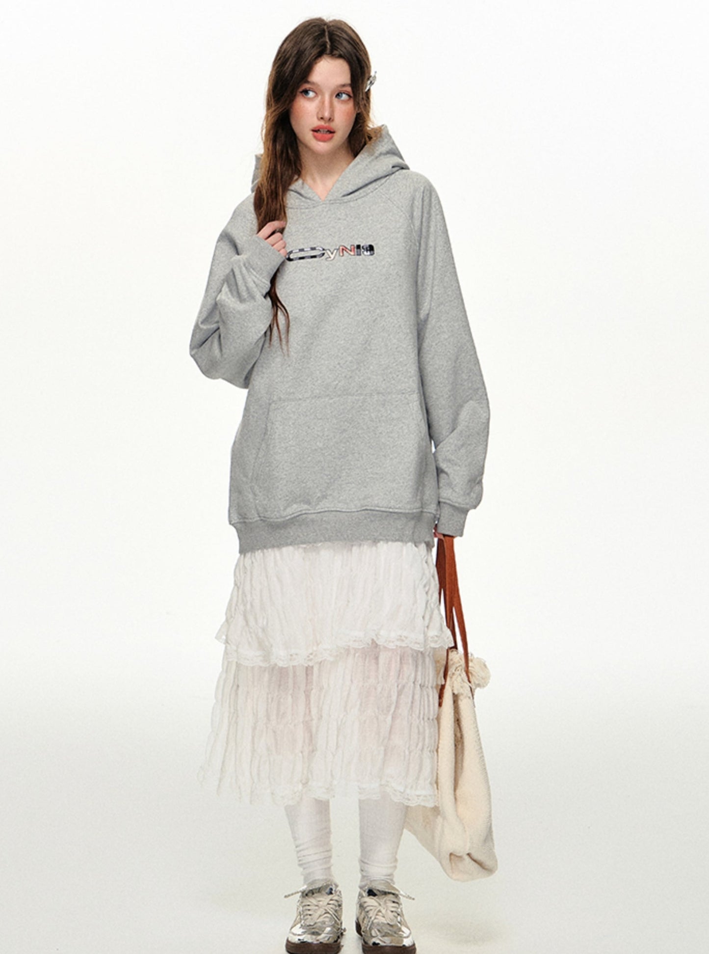 Loose Street Embroidered Hoodie Top