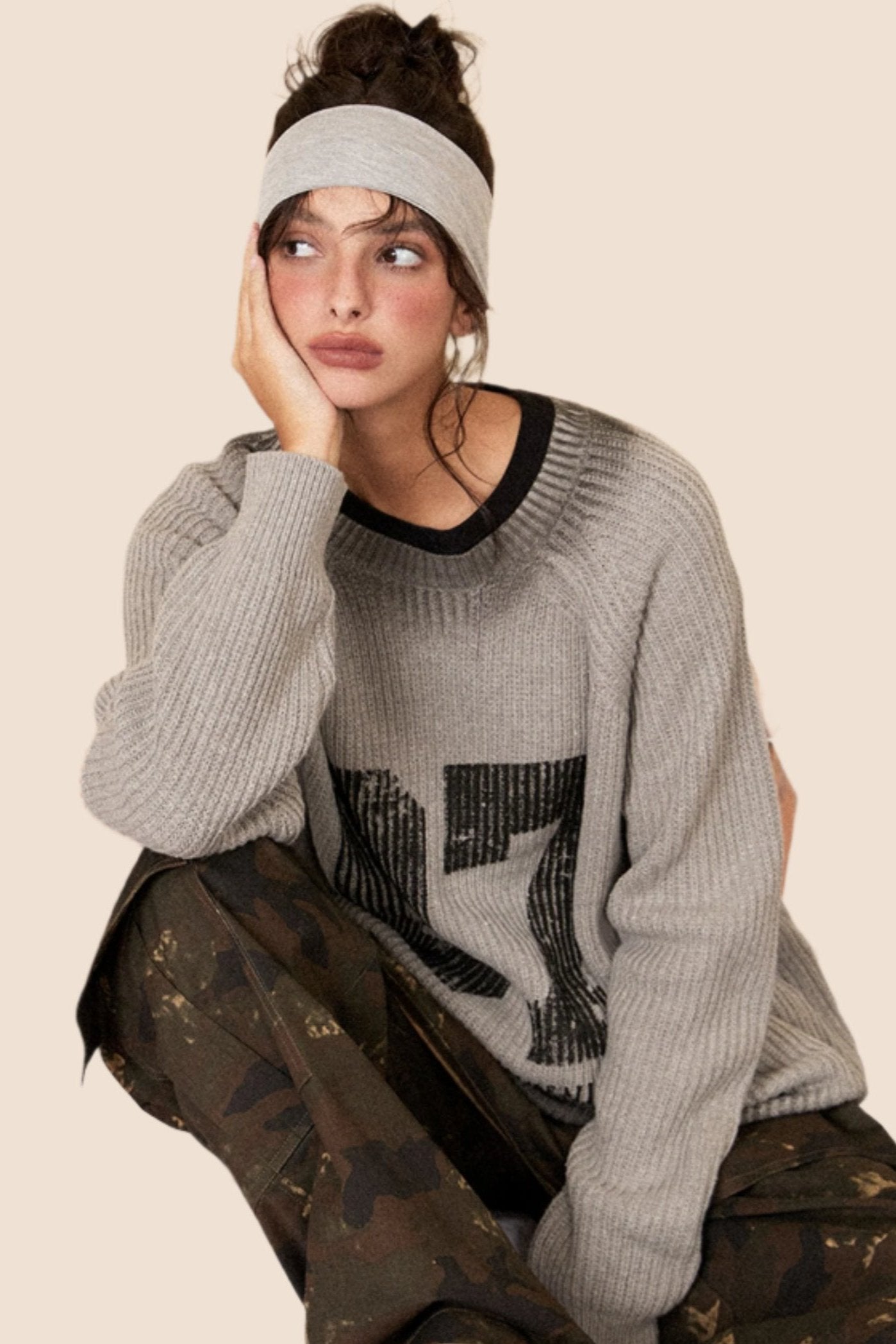 Distressed Loose Knit Pullover