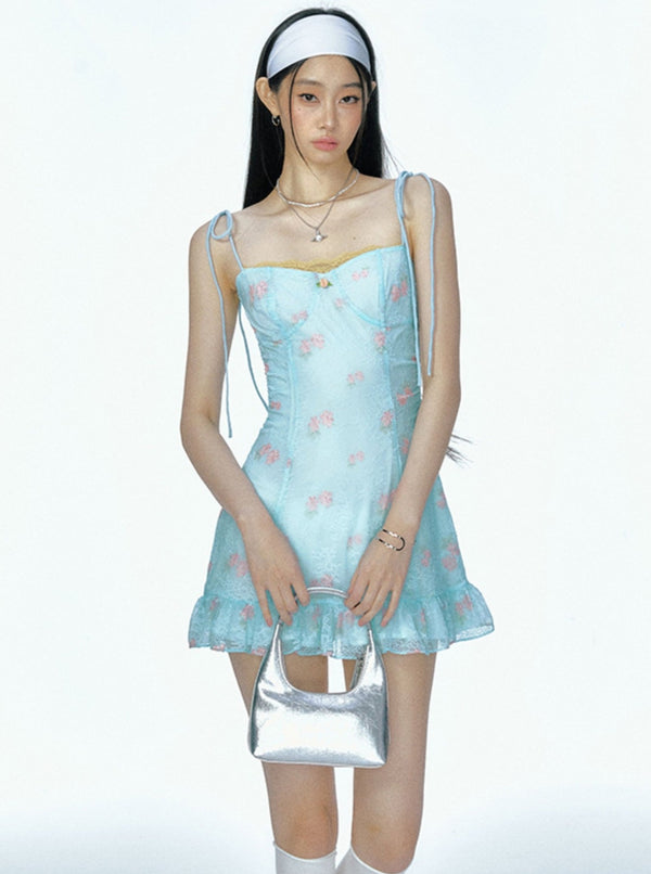 Summer French Floral Slip Dress