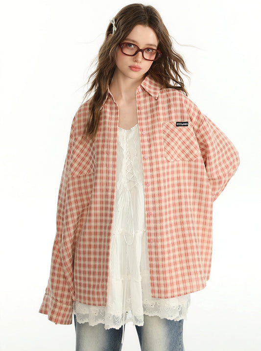 Retro Pink Checkered Shirt