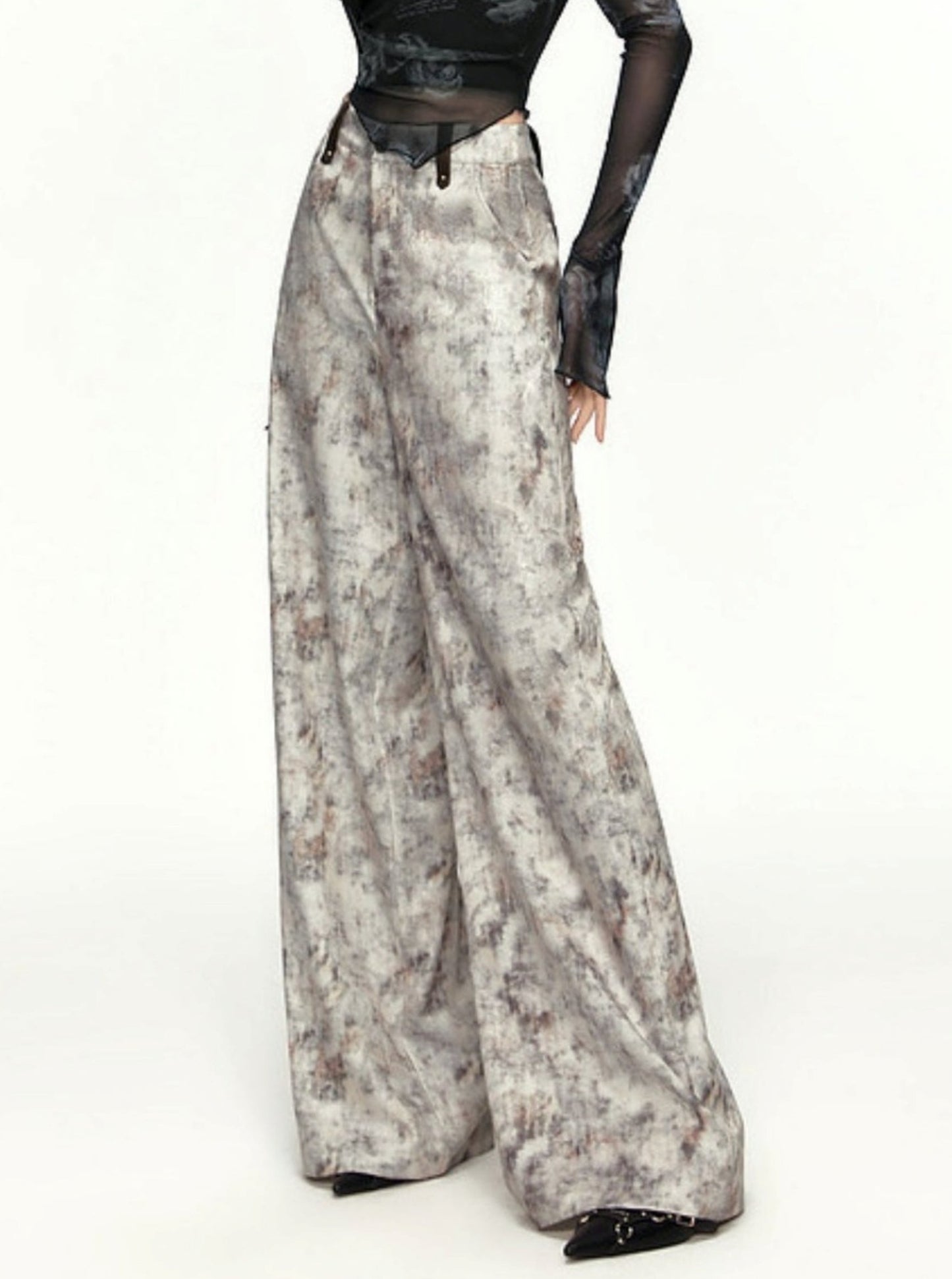 Retro Tie-Dye Printed Long Pants