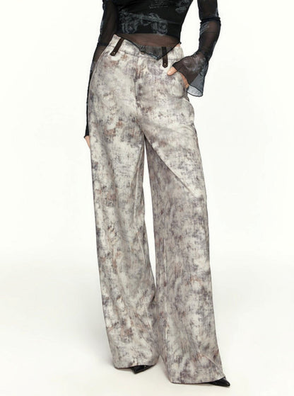 Retro Tie-Dye Printed Long Pants