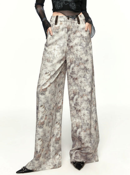 Retro Tie-Dye Printed Long Pants