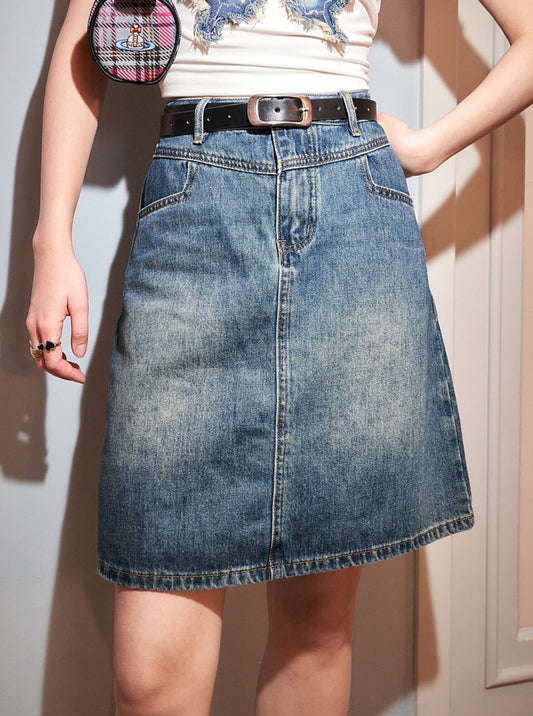 Fairy Pocket Skinny Denim Skirt