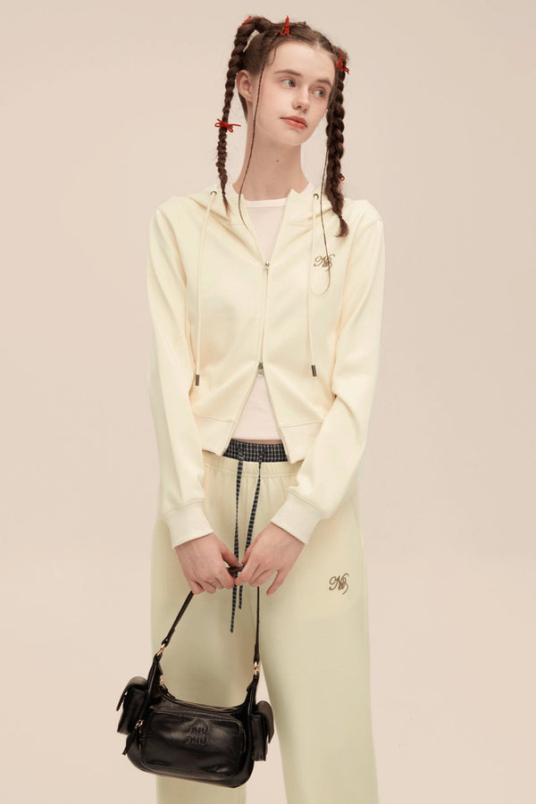 Versatile Contrast Embroidery Zipper Set-UP