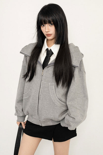 Unisex College Style Hooded Jacket