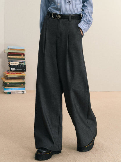 Wide-Leg High Waist Commuter Pants