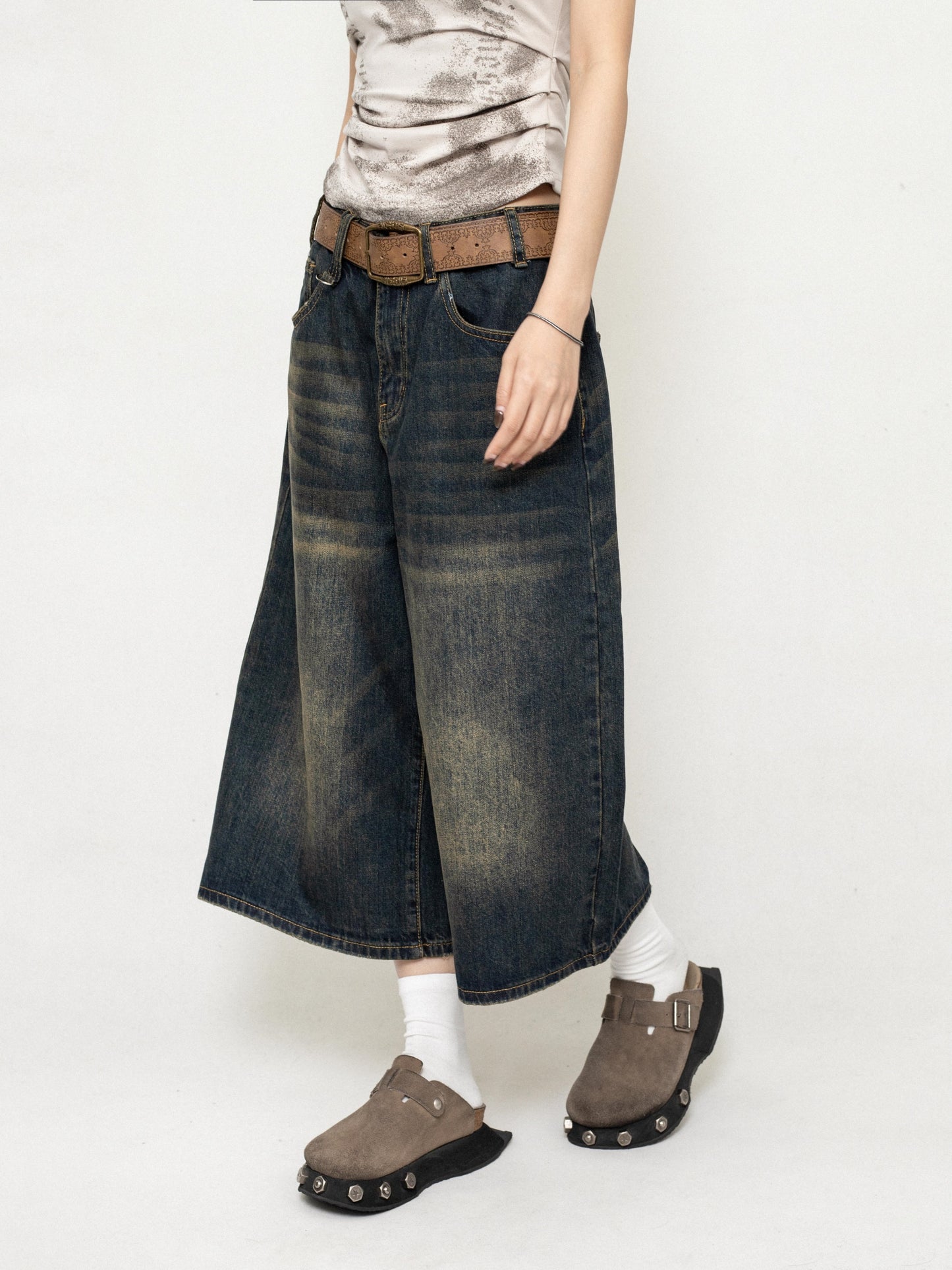 American Vintage Denim Cropped Pants