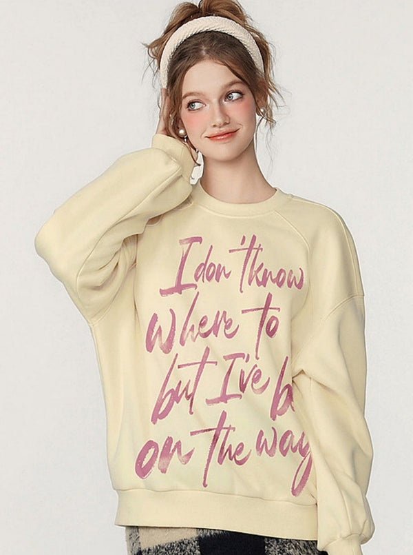 American Art Alphabet Pullover Round Neck Top