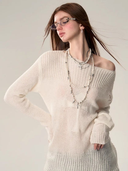 CROSS LOOSE WOOL KNIT SWEATER