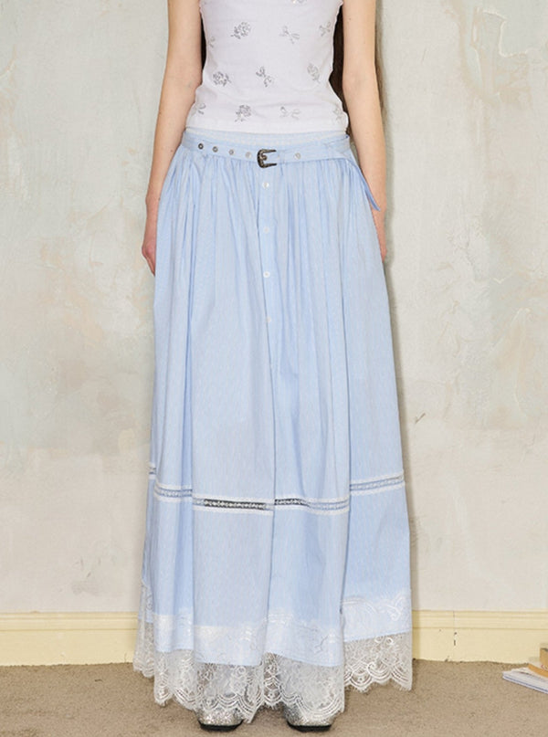 Vintage Striped Lace Skirt