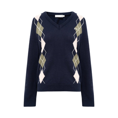 Diamond V-Neck Sweater