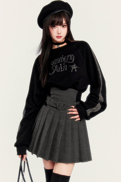 Dark Japanese High Waist Pleated Skirt