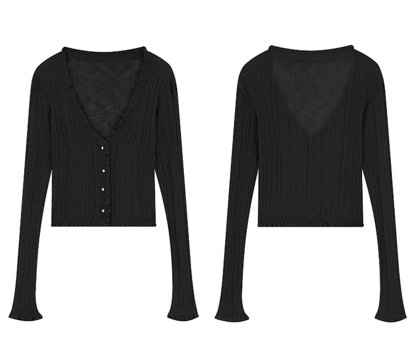 Korean Breathable Hollow Cardigan Top