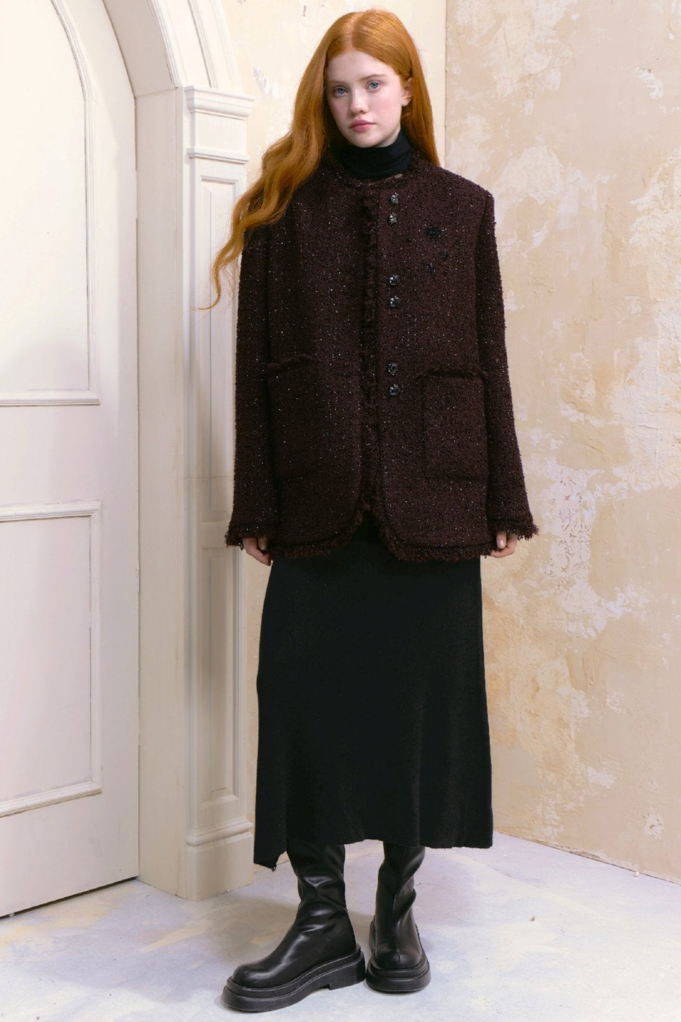 Salt Tea Spice Wool Short Jacket