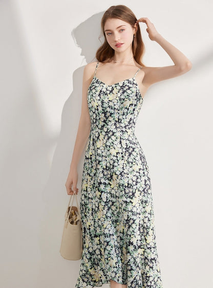 Floral Knitted Camisole Dress Set-Up