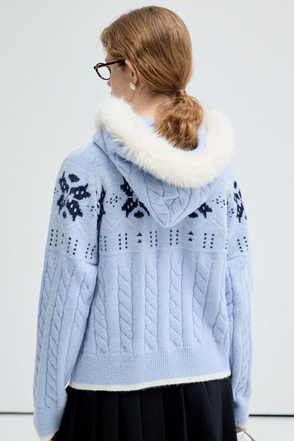 Fluffy Fur Collar Sweater