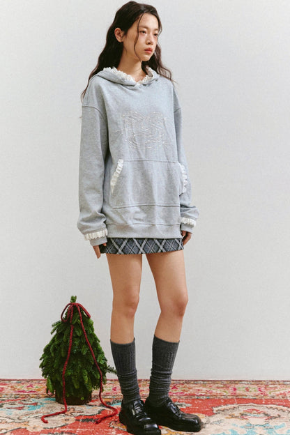 Bow Design Grey Sweatshirt