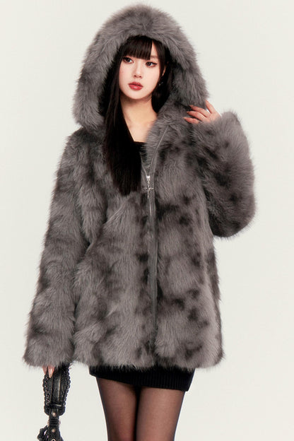 Nightfall Eco Fur Hooded Jacket