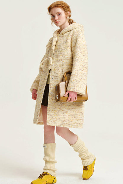 Variegated Tweed Midi Coat