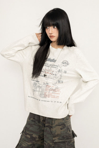 Letter Print Long Sleeve T-Shirt