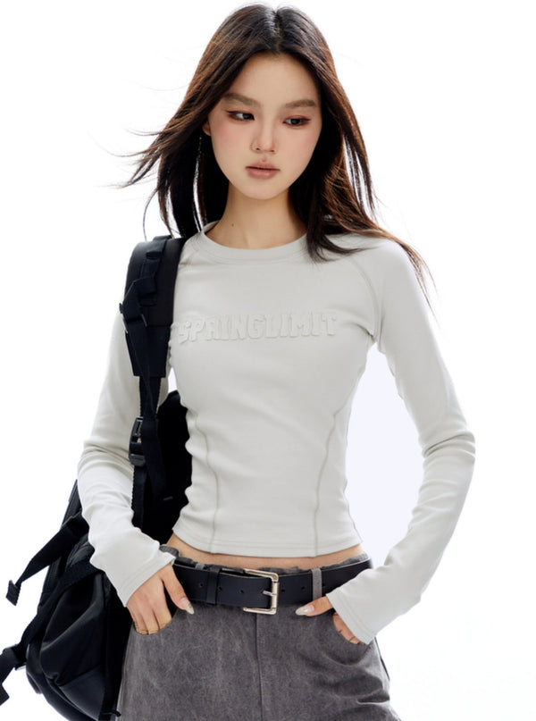 Slim Long Sleeve Round Neck Top