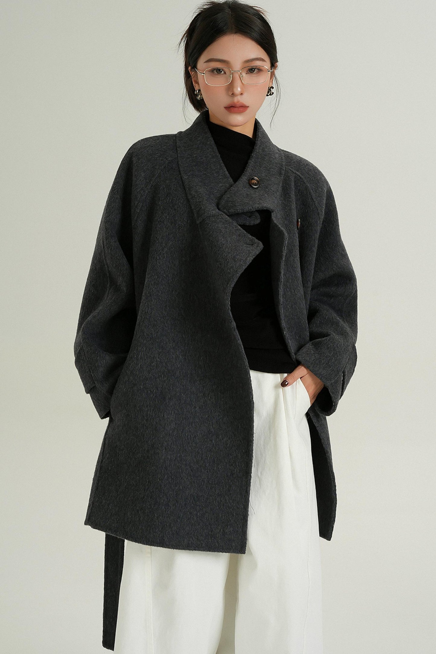 Half-Turtle Midi Wool Coat