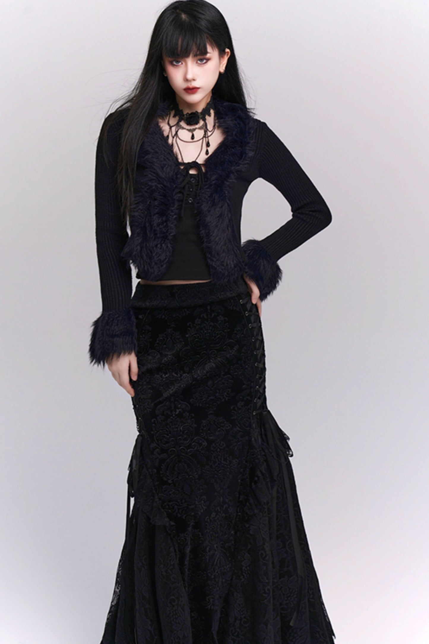 Temperament Black Mermaid Skirt