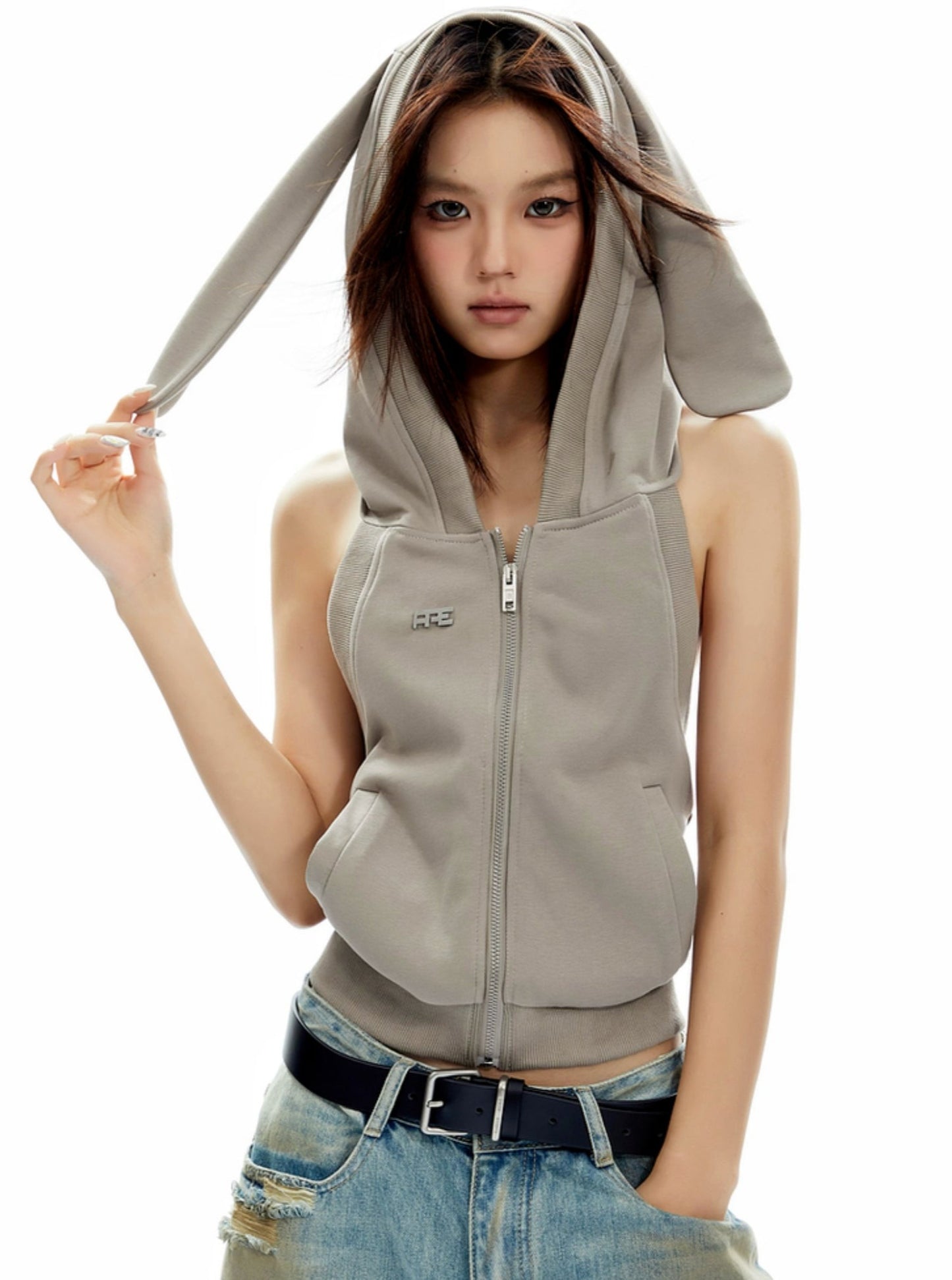 Backless Hooded Vest Top