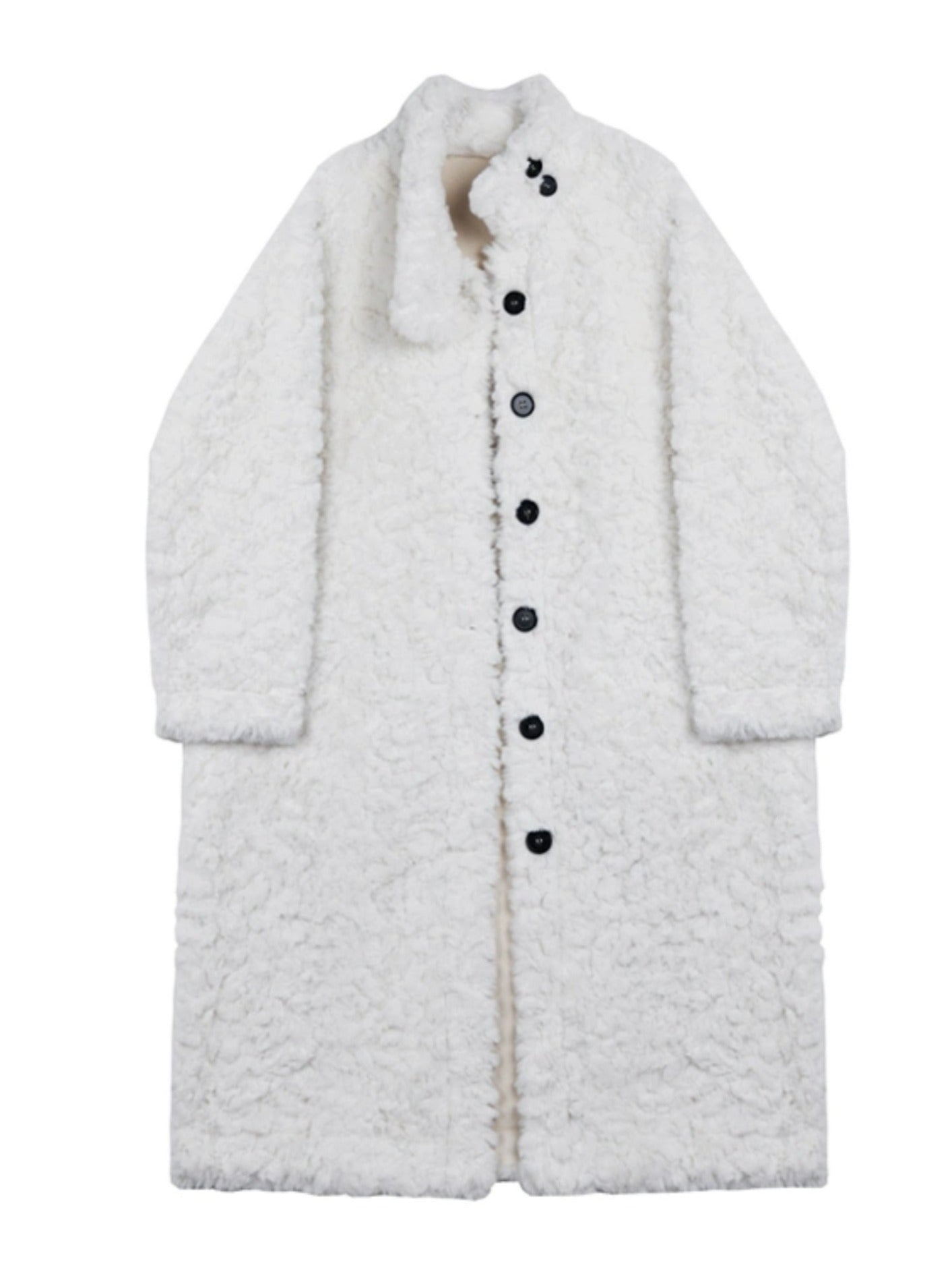 Thick mid length fur integrated coat