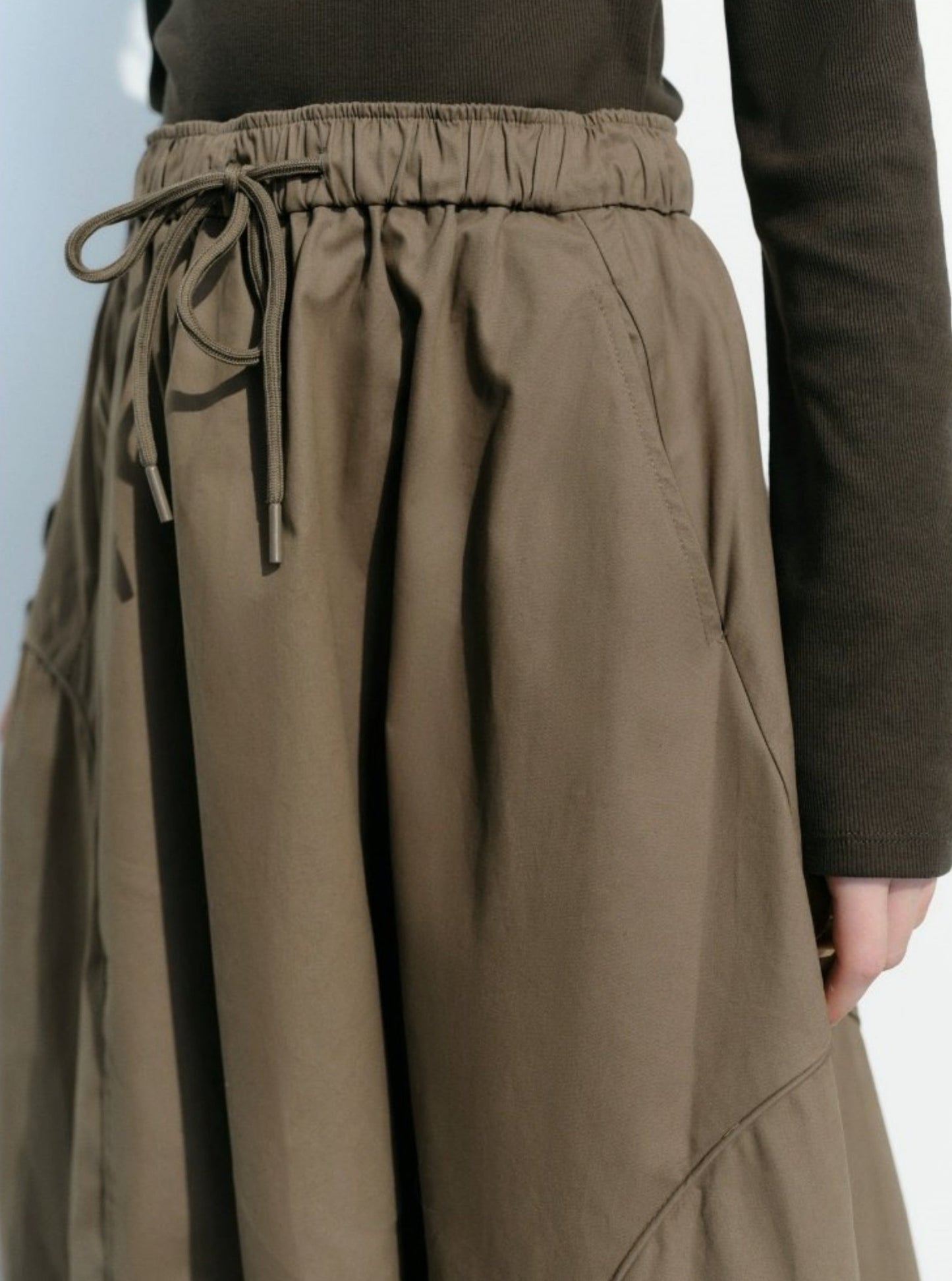 Elasticated Waist Loose Long Skirt