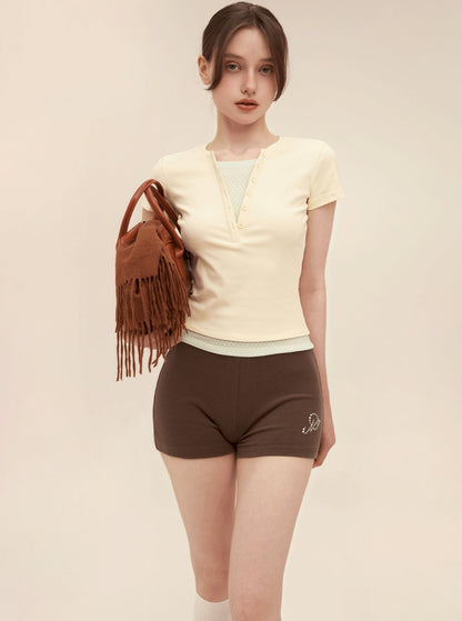 Vintage Slim Fit Shorts Pants