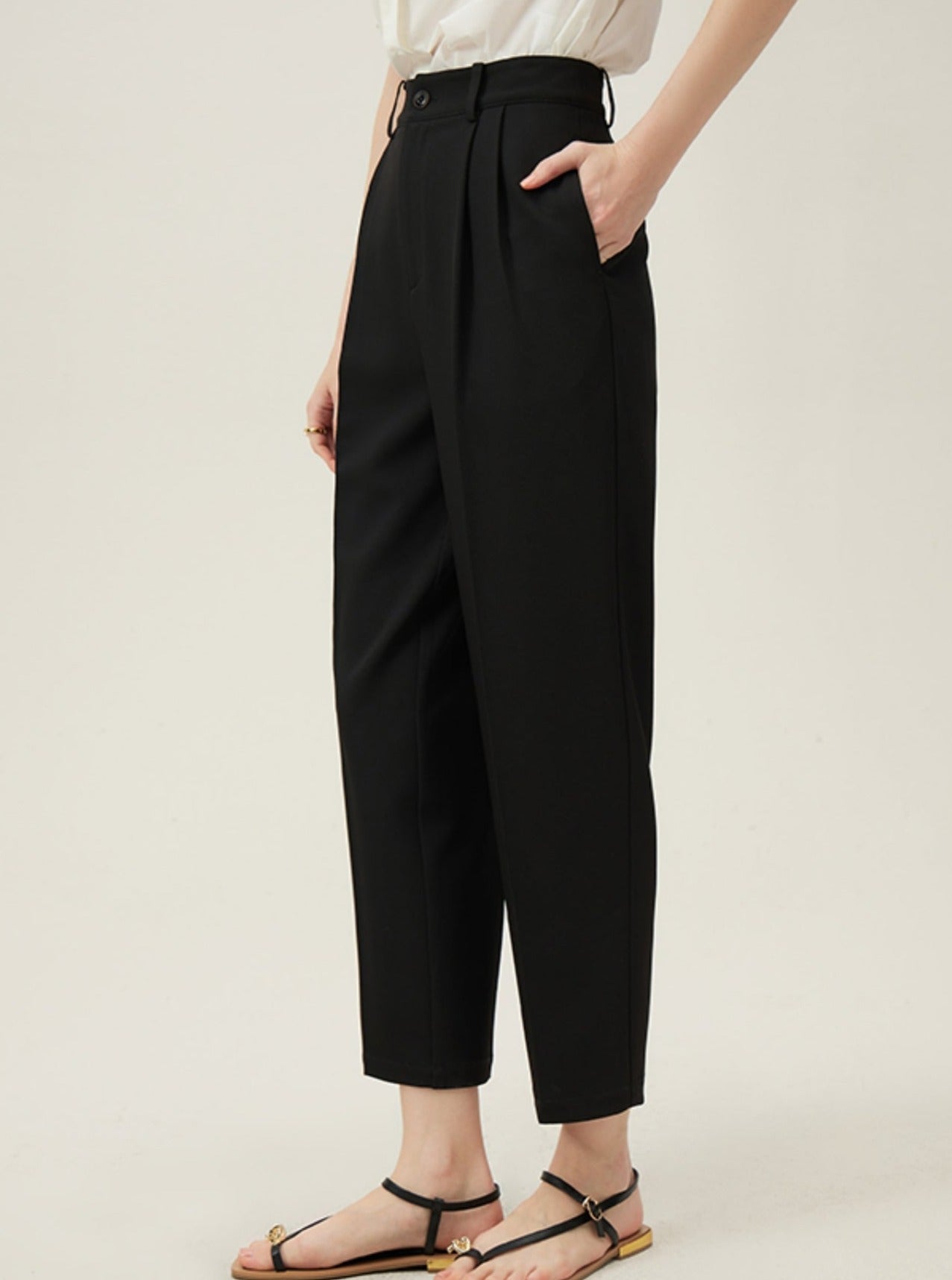 High Waist Suit Loose Slim Tapered Pants