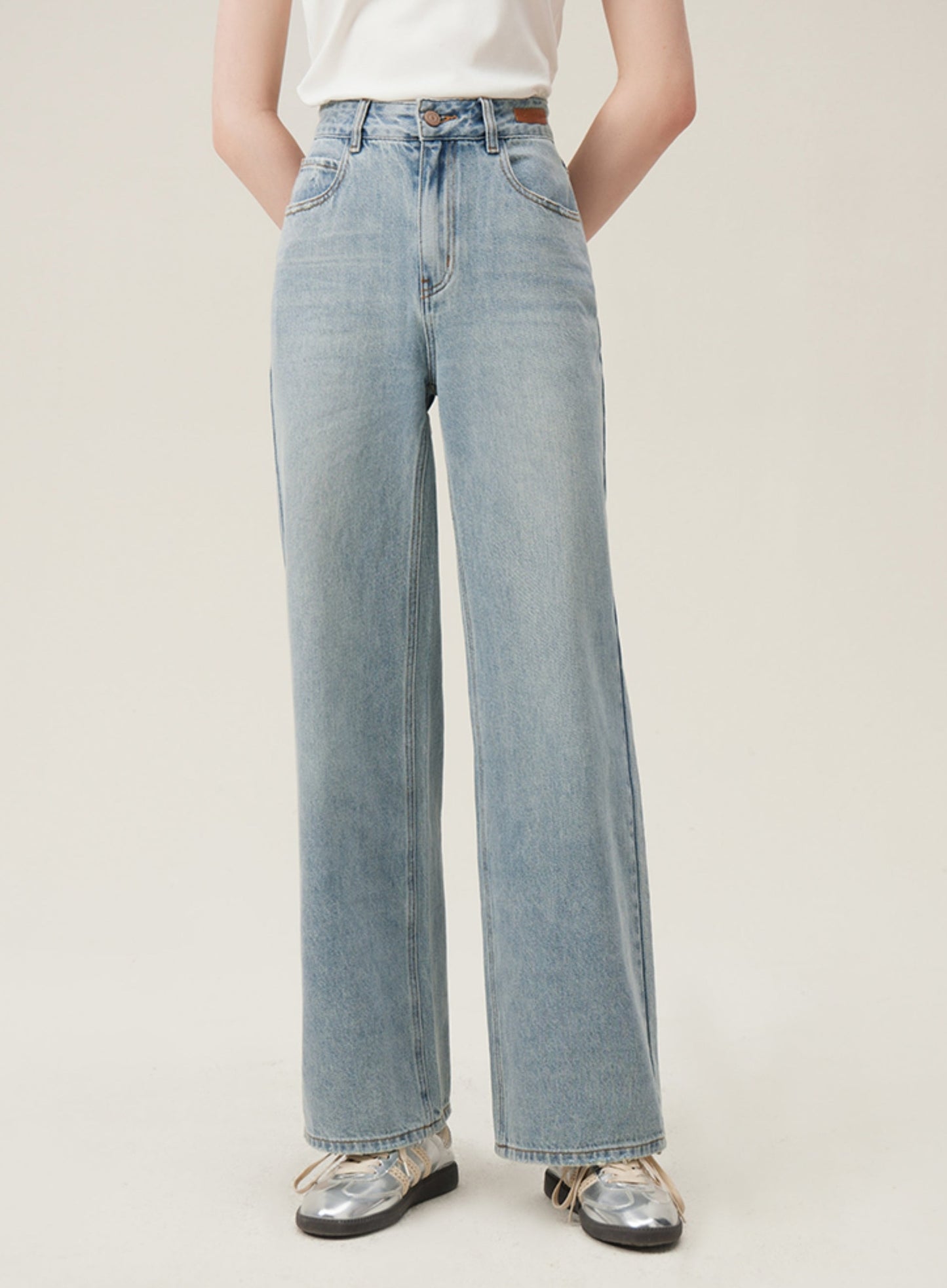 Frühling Distressed Straight Jeans