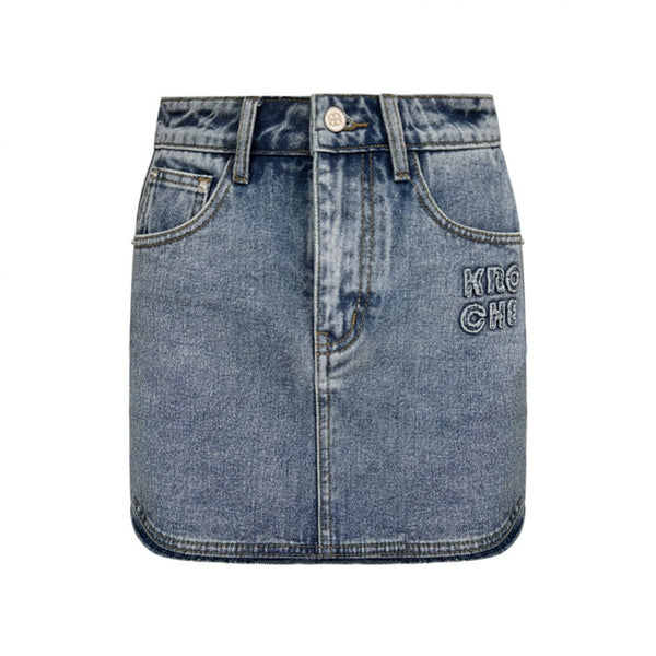 A Line Denim Skirt Set-Up