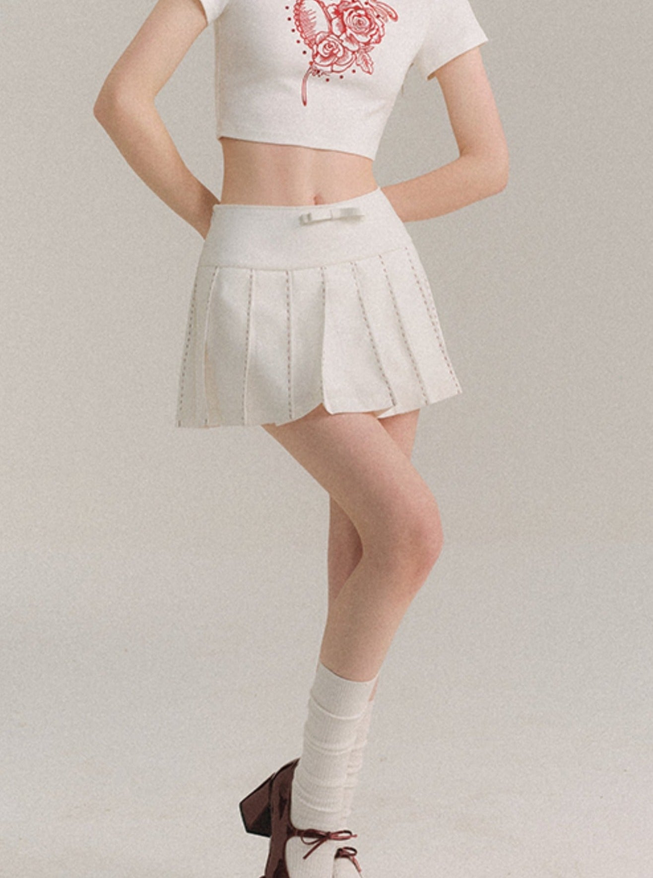 Milky Way A-Line White Short Skirt