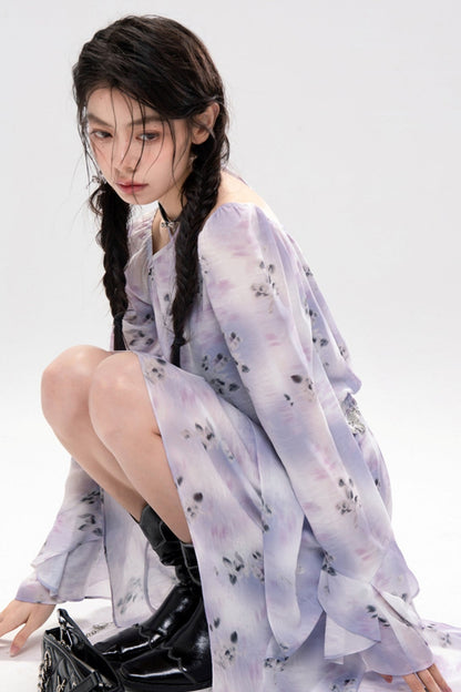 Smokey Purple Layer Dress Set Up