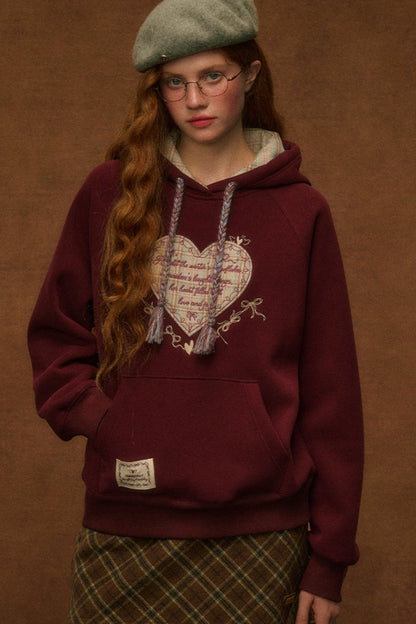 Embroidered Fleece Hooded Sweatshirt