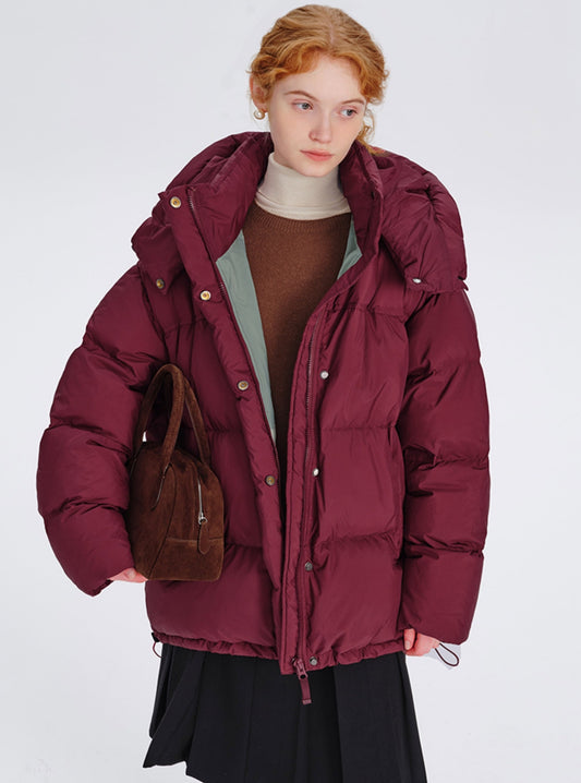 Short hooded thickened bread jacket