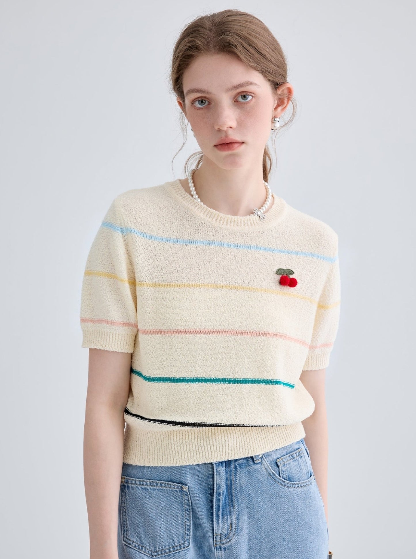 Breathable Stuffy Striped Short Sleeve Top