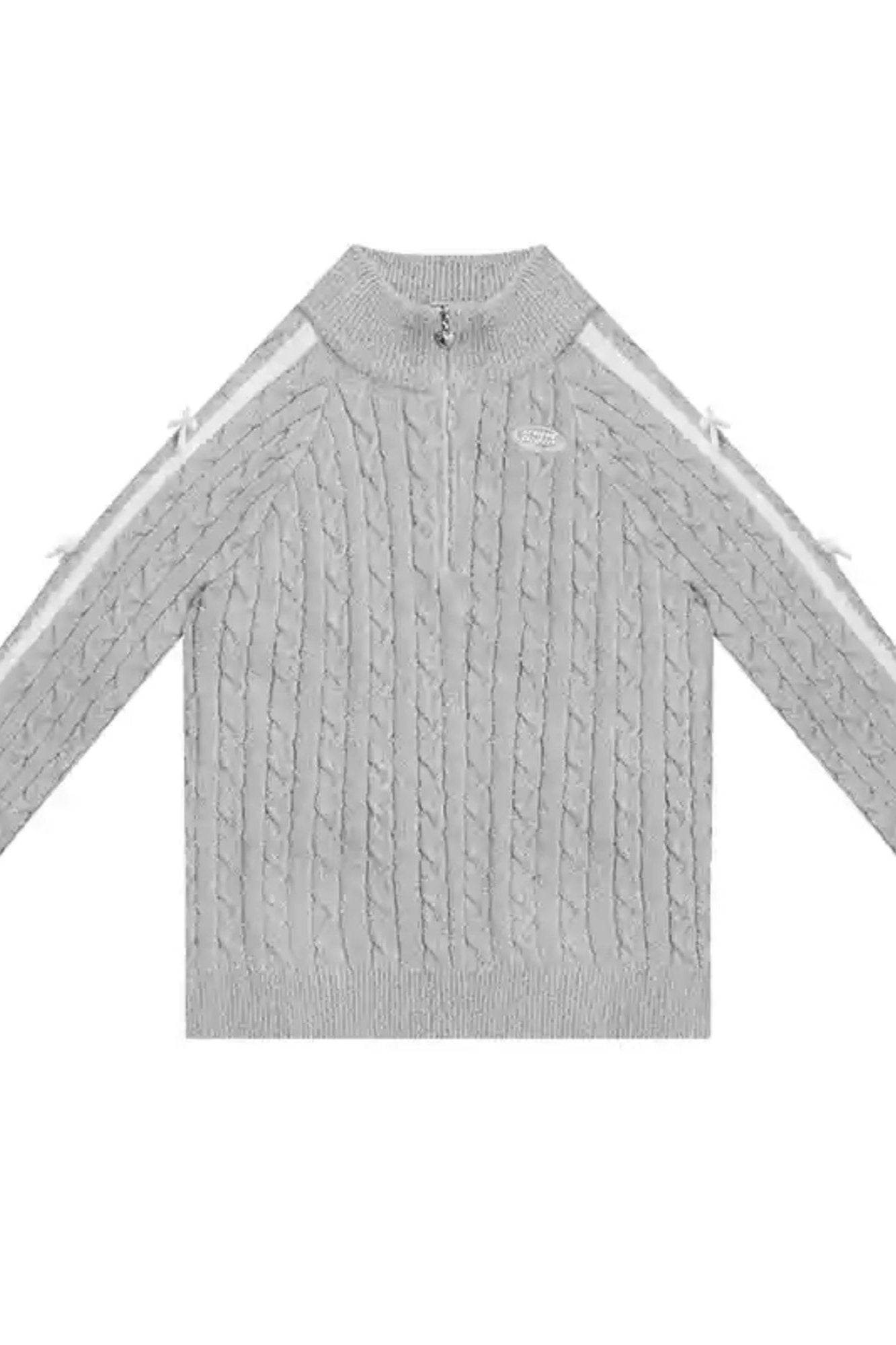 Half Zip Twist Bow Sports Sweater