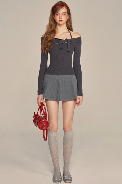 Modern High-Waist Pleated Skirt